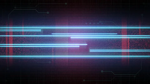 Computer screen with neon lines and HUD elements Stock Footage 217385649