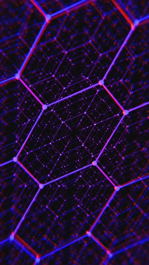 A computer screen with a pattern of red and blue Stock Footage 309945304
