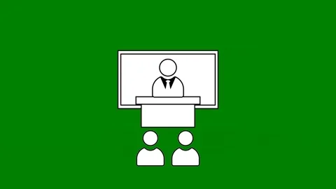 Computer screen person in front green standing green screen animated Stock Footage 314068413