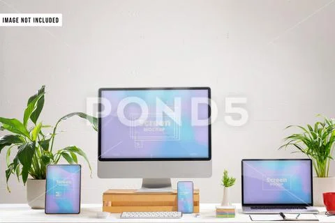 Computer Screen Photoshop Mockup PSD Template