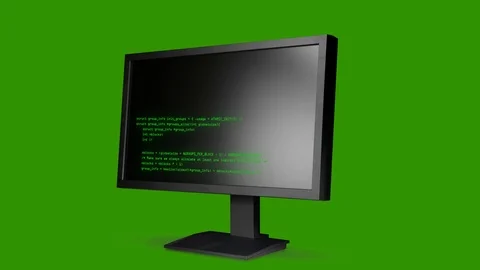 Computer Screen with Programming Code on Green Screen. 4K 库存影片 108389027