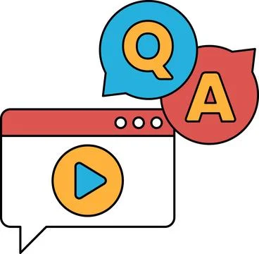 A computer screen with a question mark and an A on it Stock Illustration