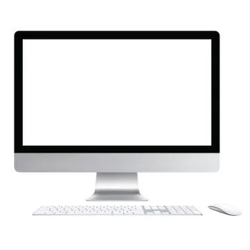 Computer screen. Realistic vector file. Isolated in white background Stock Illustration