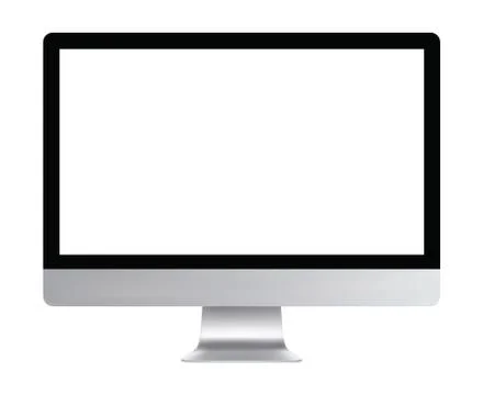 Computer screen. Realistic vector file. Isolated in white background Illustrazione stock