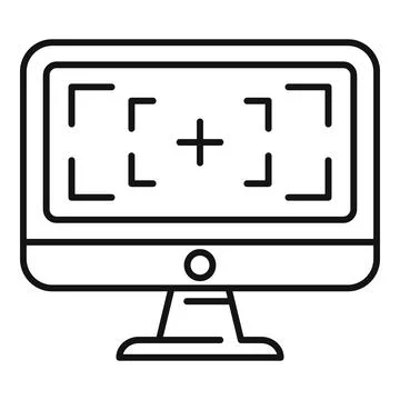 Computer screen recording icon, outline style Stock-Illustration