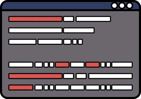 A computer screen with a red and white line on it Stock Illustration