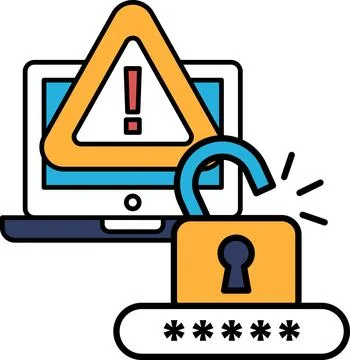 A computer screen with a red exclamation point and a yellow triangle on it Stockillustratie