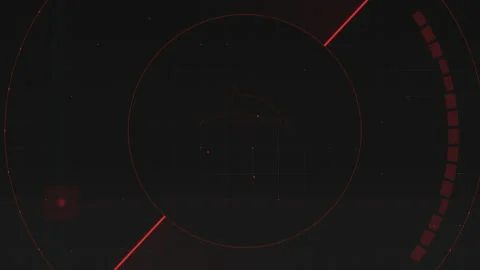 Computer screen with red lines and circles elements Stock Footage 217412671