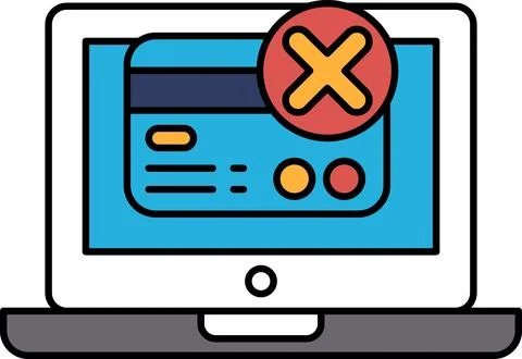 A computer screen with a red X on it イラスト素材