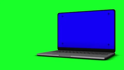 Computer Screen Replacement Template with Chroma Background Stock Footage 341369507