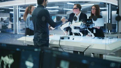 Computer Screen with Robot Dog Software Stock Footage 229397538