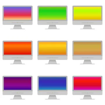A computer with a screen saver Stock Illustration