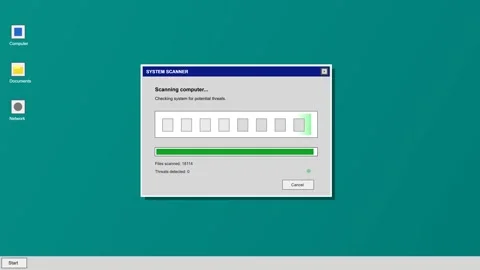 Computer screen scanning progress bar stock footage Stock Footage 347390874