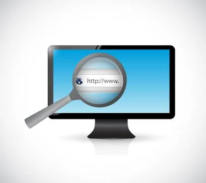 Computer screen search bar online illustration Illustrazione stock