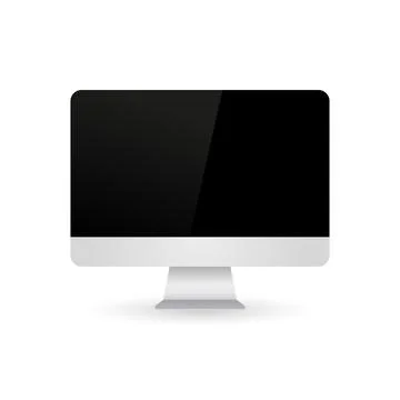 Computer screen, with shadow on white background Stock Illustration