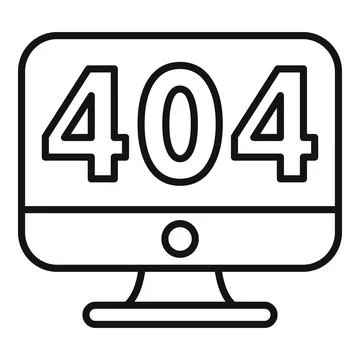 Computer screen showing 404 error message icon Stock Illustration
