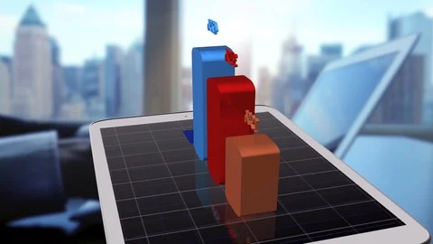 Computer Screen Showing Business Charts Graphics Background 스톡 동영상 93786286