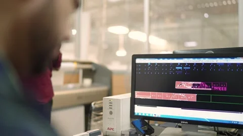 Computer Screen Showing CAD Software for Fabric Pattern Layout Design Stock Footage 321437927