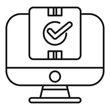 Computer screen showing confirmed online order package Stock-Illustration