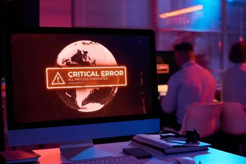 Computer screen showing critical error Stock Photos