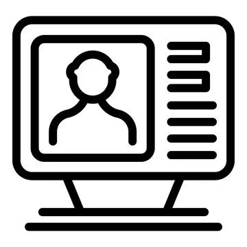 Computer screen showing customer profile, online account, and personal data Stock Illustration