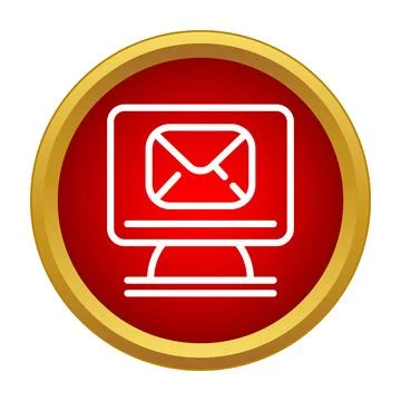 Computer screen showing email message notification icon Stock Illustration