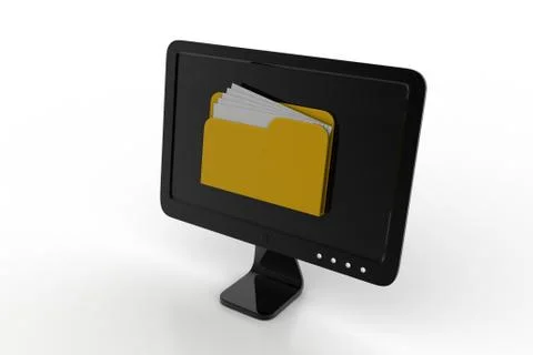 Computer screen showing the file folder Free Stock Illustration