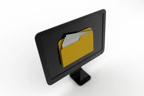 Computer screen showing the file folder Free Stock Illustration