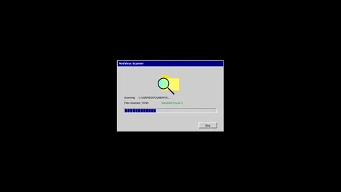 Computer screen showing a file search and loading progress bar Stock Footage 346470515