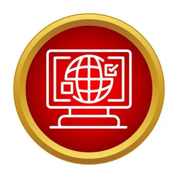 Computer screen showing globe and online voting Stock-Illustration