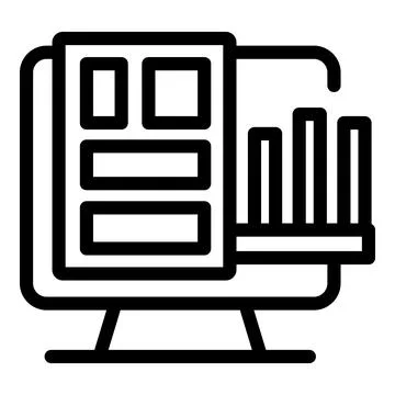 Computer screen showing growing bar graph and text boxes, data analysis conce イラスト素材