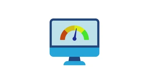 Computer screen showing internet speedometer animation Vidéo 336012088