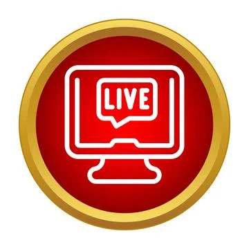 Computer screen showing live stream broadcast online Stock Illustration
