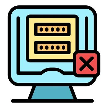 Computer screen showing login credentials refused access Stock Illustration