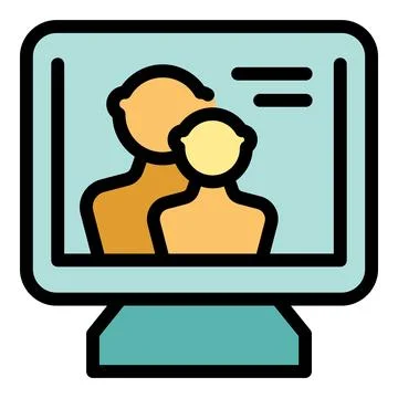 Computer screen showing online dating profile of couple looking for love Stock Illustration