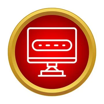 Computer screen showing password input security icon Stock Illustration