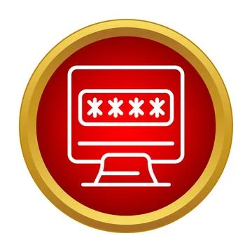 Computer screen showing password login and data protection Stock-Illustration
