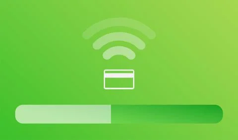 Computer screen showing processing with wifi Stockillustratie