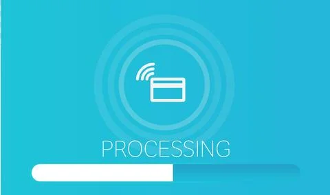 Computer screen showing processing with wifi Foto stock