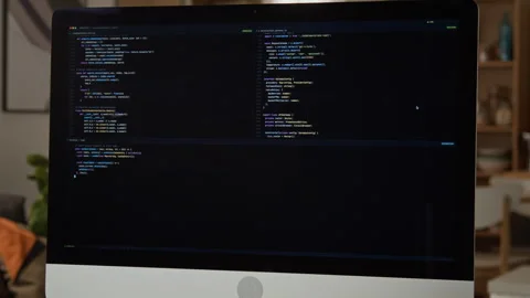 Computer Screen Showing Programming Code for Software Development Video stock 347652565