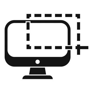 Computer screen showing resizing tool icon Illustrazione stock