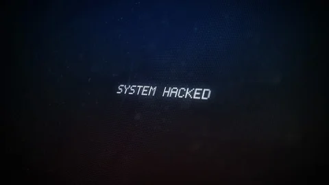 Computer Screen Showing SYSTEM HACKED Stock Footage 107982468