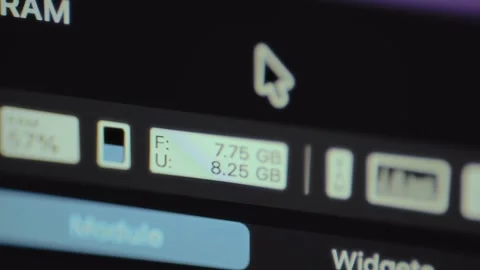 Computer screen showing system resource usage information, RAM usage Stock Footage 327912347