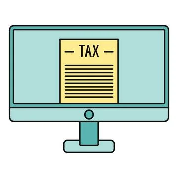 Computer screen showing a tax document for online filing Ilustración de archivo