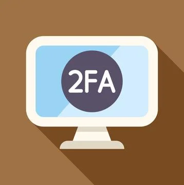 Computer screen showing two factor authentication icon Stock Illustration