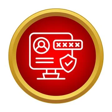 Computer screen showing user login with password protection Stock Illustration