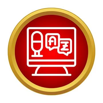 Computer screen showing voice translation and language learning イラスト素材
