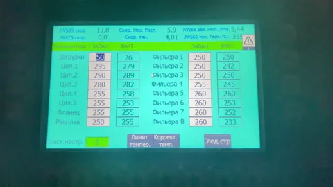 Computer screen shows production parameters at plant Stock Footage 231720896