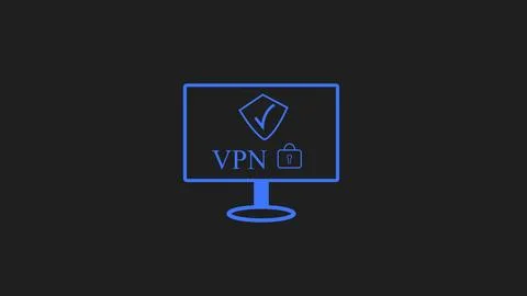 Computer screen shows VPN logo secure shield and lock symbols illustrating .. Illustrazione stock