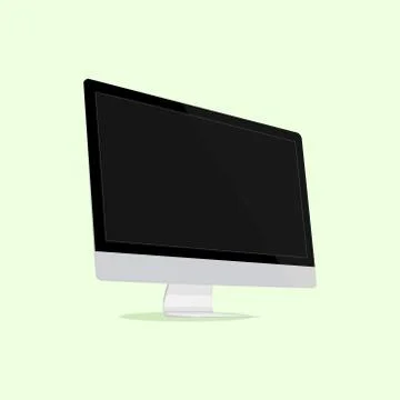 Computer screen side display on green background vector Illustrazione stock